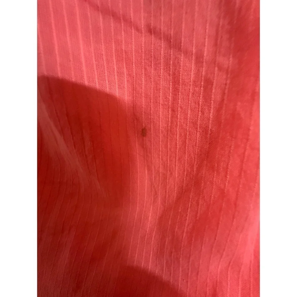 J.Crew Grosgrain Neon Pink Blouse Size 4 VNeck 3/4 Button Down Long Sleeve